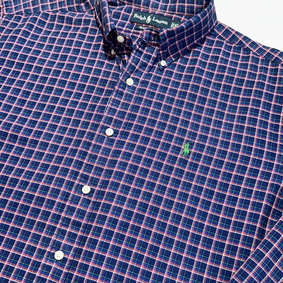 Ralph Lauren Classic Fit Plaid Button Up Shirt. 100% Cotton. Size X-Large. - Picture 4 of 9